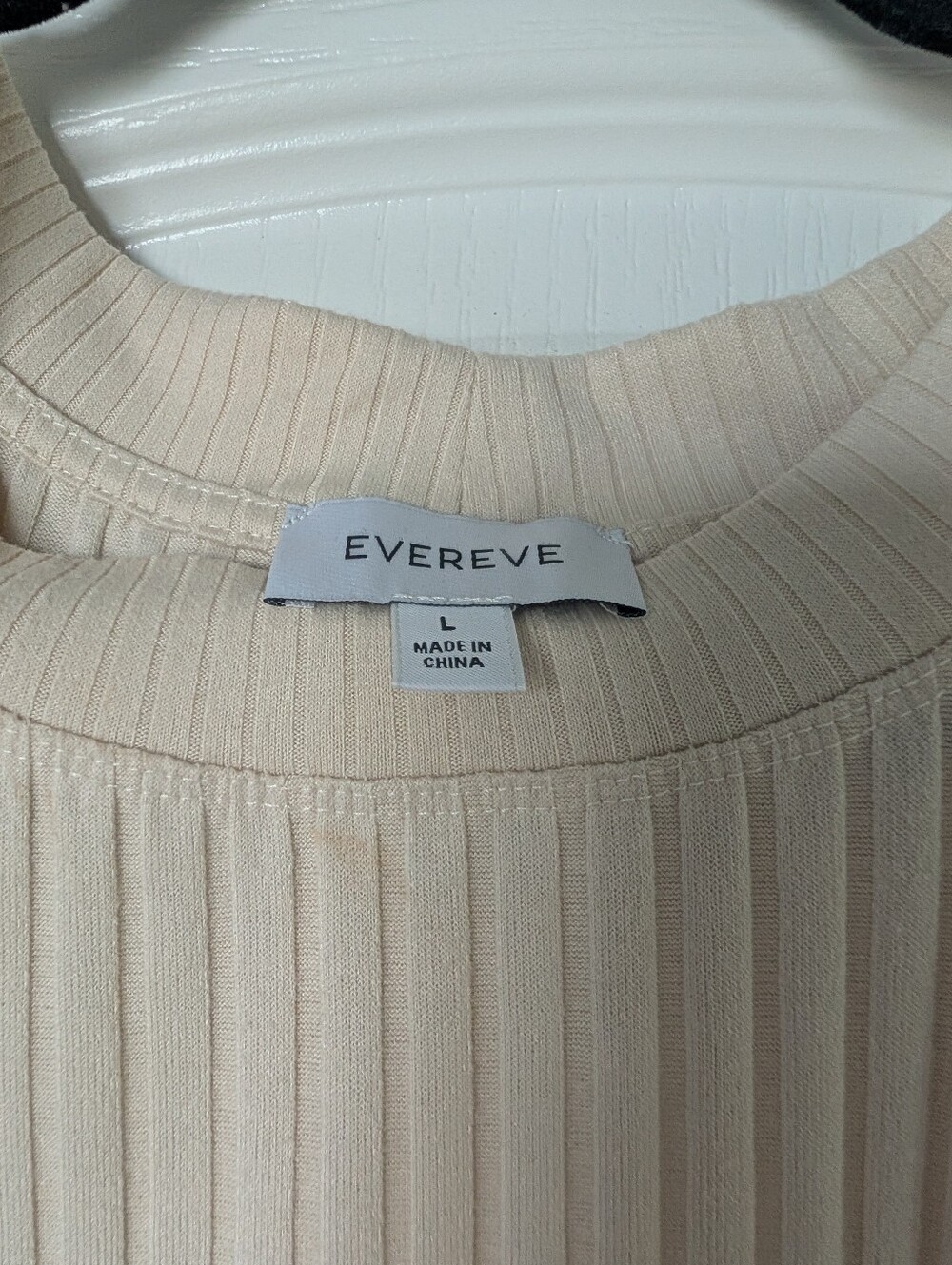 Sleeveless Ribbed Tank Top - Cream - Picture 3 of 4